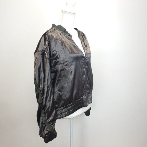 Free People Movement Relay Zip Up Satin Knit Collared Jacket - Picture 7 of 15